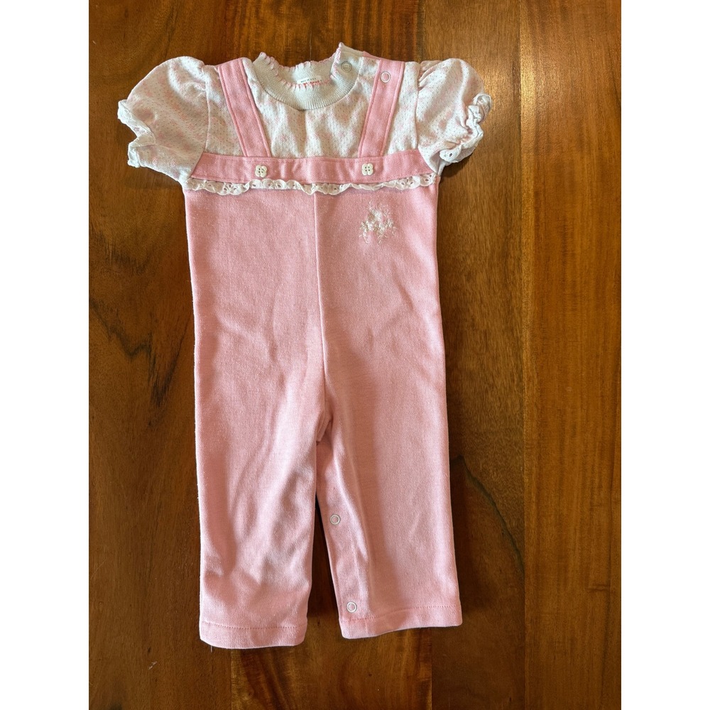 Vintage Health-Tex Baby Girls Pink Jumper Size 18 mos